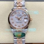 Swiss Copy ARF Rolex Datejust Two-tone Rose Gold MOP Dial Diamond Watch 31mm 